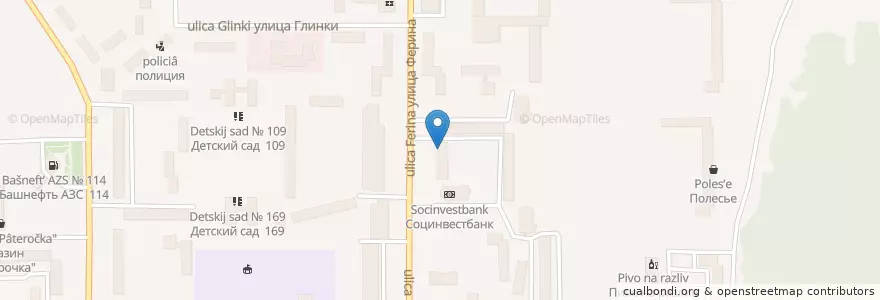 Mapa de ubicacion de Отделение связи №450039 en ロシア, 沿ヴォルガ連邦管区, バシコルトスタン共和国, ウファ管区.