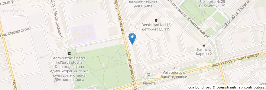 Mapa de ubicacion de Отделение связи №450095 en Rusland, Приволжский Федеральный Округ, Basjkirostan, Городской Округ Уфа.