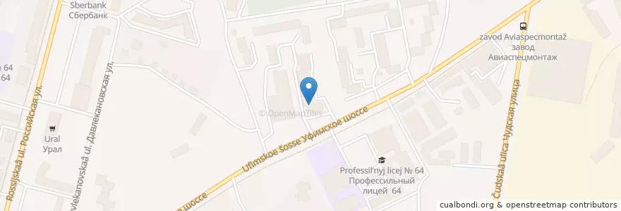 Mapa de ubicacion de Отделение связи №450104 en روسيا, Приволжский Федеральный Округ, باشقورستان, Городской Округ Уфа.