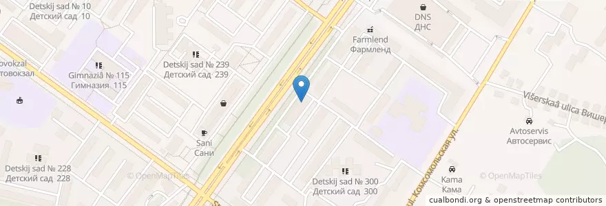 Mapa de ubicacion de Отделение связи №450009 en Russie, District Fédéral De La Volga, Bachkirie, Городской Округ Уфа.