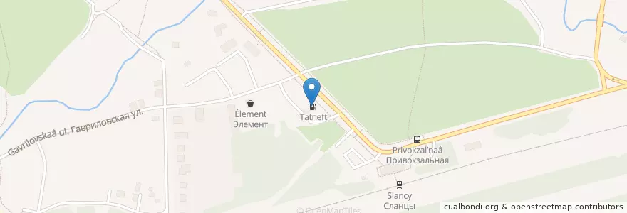 Mapa de ubicacion de Tatneft en ロシア, 北西連邦管区, レニングラード州, Сланцевский Район, Сланцевское Городское Поселение.