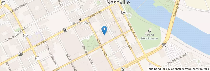 Mapa de ubicacion de Schermerhorn Symphony Center en Stati Uniti D'America, Tennessee, Nashville-Davidson.