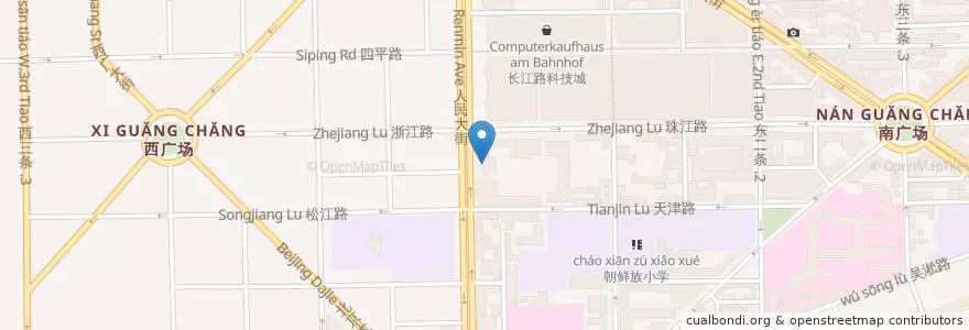 Mapa de ubicacion de China Post en Cina, Jilin, 长春市, 宽城区, 站前街道.