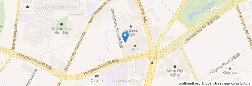 Mapa de ubicacion de Starbucks en Chine, Shanghai, District De Xuhui.