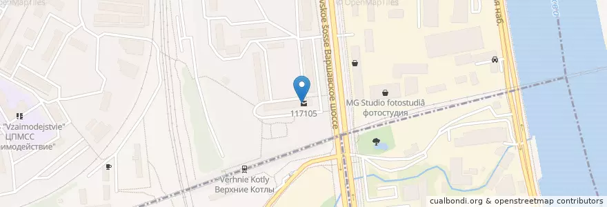 Mapa de ubicacion de Москва 117105 en Rusland, Centraal Federaal District, Moskou, Южный Административный Округ.