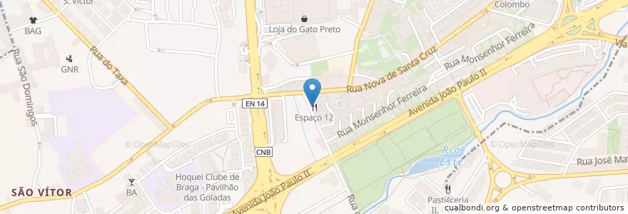 Mapa de ubicacion de Espaço 12 en Португалия, Северный, Braga, Каваду, Braga, São Vítor.