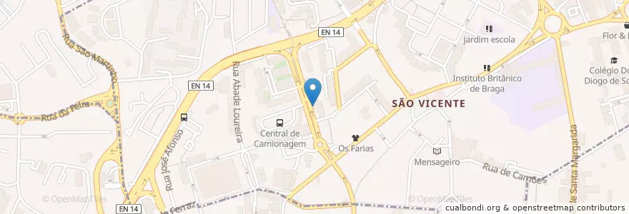 Mapa de ubicacion de Café Ripe en البرتغال, المنطقة الشمالية (البرتغال), براغا, كافادو, براغا, São Vicente.