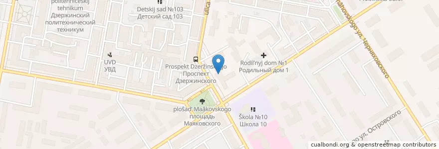 Mapa de ubicacion de Поликлиника №1 en Rusia, Приволжский Федеральный Округ, Óblast De Nizhni Nóvgorod, Городской Округ Дзержинск.