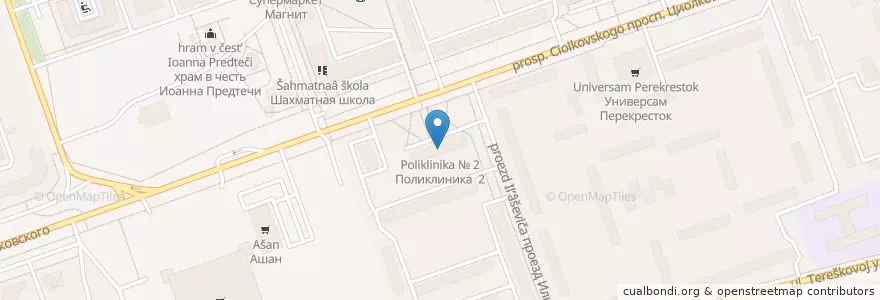 Mapa de ubicacion de Поликлиника № 2 en Rusia, Приволжский Федеральный Округ, Нижегородская Область, Городской Округ Дзержинск.