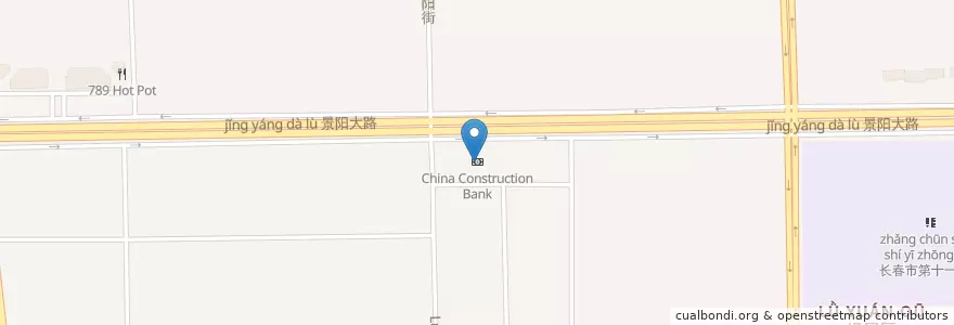 Mapa de ubicacion de China Construction Bank en چین, جی‌لین, 长春市, 绿园区.