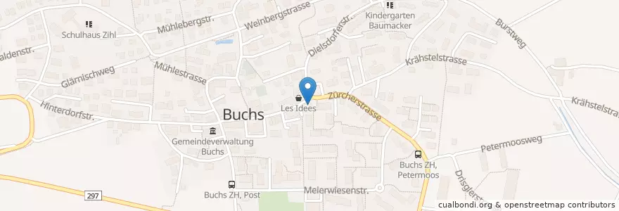 Mapa de ubicacion de Restaurant Country Ranch en سوئیس, زوریخ, Bezirk Dielsdorf, Buchs (Zh).