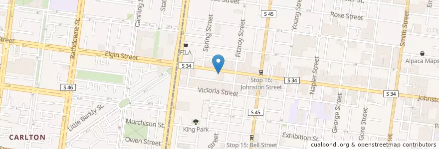 Mapa de ubicacion de Ali Baba Kebab Palace en Австралия, Виктория.