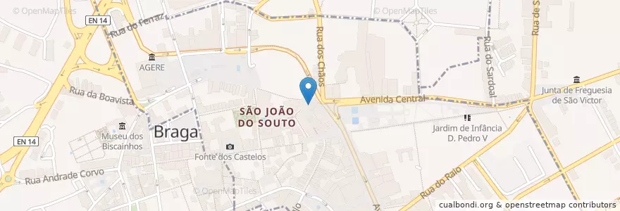 Mapa de ubicacion de Quinta do Paço en البرتغال, المنطقة الشمالية (البرتغال), براغا, كافادو, براغا, São José De São Lázaro E São João Do Souto.