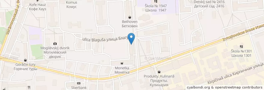 Mapa de ubicacion de Детский сад №118 en Rusland, Centraal Federaal District, Moskou, Восточный Административный Округ, Район Соколиная Гора.