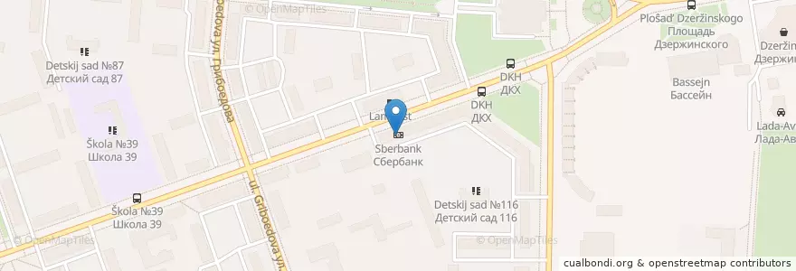 Mapa de ubicacion de Сбербанк en Russia, Circondario Federale Del Volga, Нижегородская Область, Городской Округ Дзержинск.