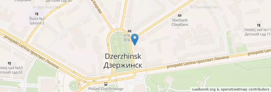 Mapa de ubicacion de Дзержинск 606000 en Rusia, Приволжский Федеральный Округ, Óblast De Nizhni Nóvgorod, Городской Округ Дзержинск.
