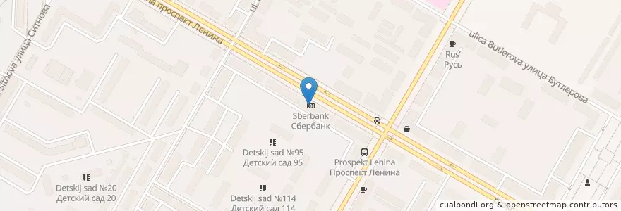 Mapa de ubicacion de Сбербанк en ロシア, 沿ヴォルガ連邦管区, ニジニ・ノヴゴロド州, Городской Округ Дзержинск.