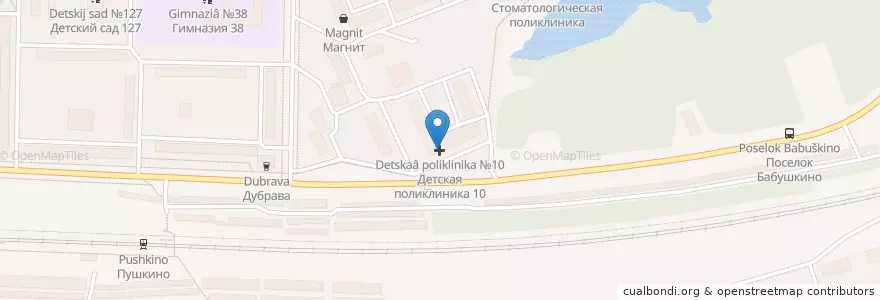 Mapa de ubicacion de Детская поликлиника №10 en Rusia, Приволжский Федеральный Округ, Óblast De Nizhni Nóvgorod, Городской Округ Дзержинск.