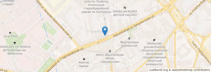 Mapa de ubicacion de Якитория en Rusland, Centraal Federaal District, Moskou, Центральный Административный Округ, Басманный Район.