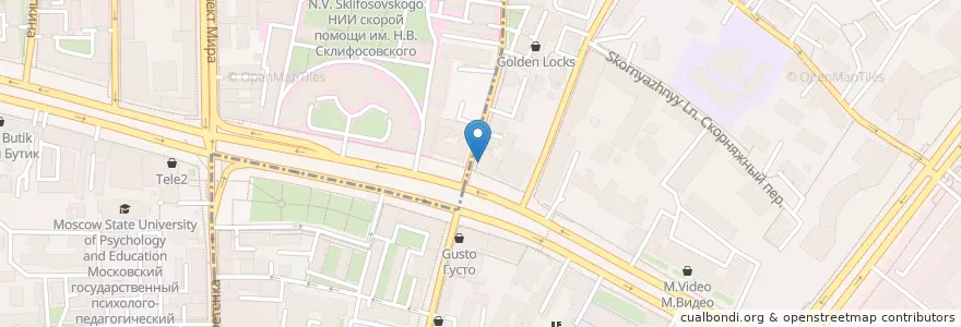Mapa de ubicacion de Graff Lounge en Russland, Föderationskreis Zentralrussland, Moskau, Zentraler Verwaltungsbezirk, Красносельский Район.