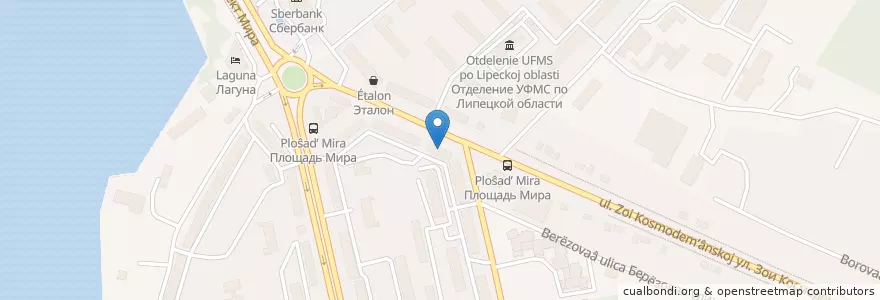 Mapa de ubicacion de Аптечный пункт en Russia, Distretto Federale Centrale, Oblast' Di Lipeck, Городской Округ Липецк.