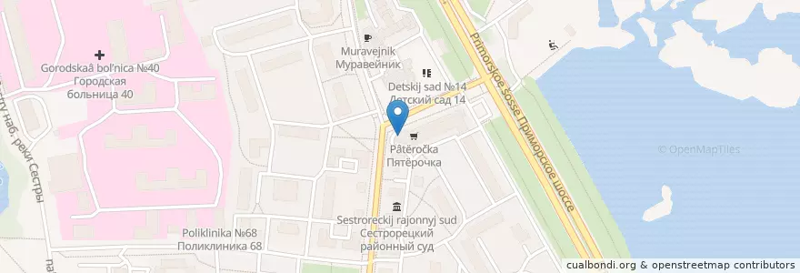 Mapa de ubicacion de 5-ый Форт en Russie, District Fédéral Du Nord-Ouest, Oblast De Léningrad, Saint-Pétersbourg, Курортный Район, Сестрорецк.