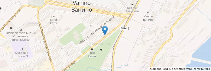 Mapa de ubicacion de Стимул en Rusland, Federaal District Verre Oosten, Kraj Chabarovsk, Ванинский Район, Городское Поселение Ванино.