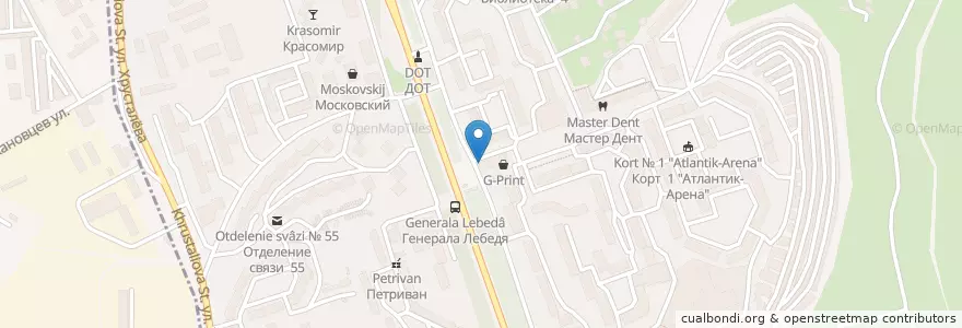 Mapa de ubicacion de Охота en Russia, Distretto Federale Meridionale, Sebastopoli, Севастополь, Ленинский Район, Ленинский Округ.