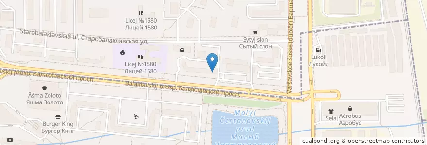 Mapa de ubicacion de Зубренок en Rusland, Centraal Federaal District, Moskou, Южный Административный Округ, Район Чертаново Северное.