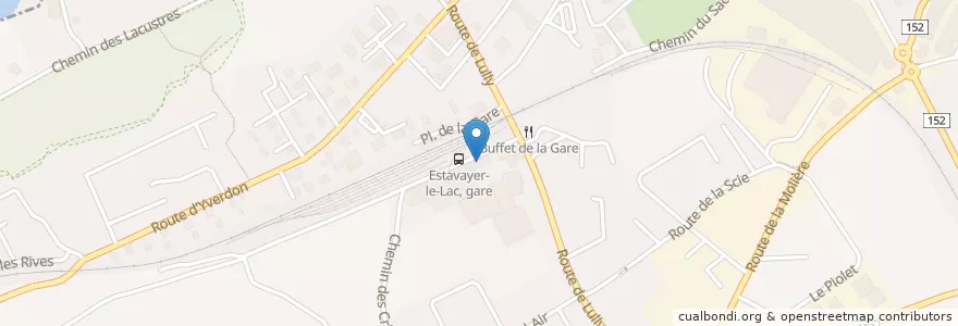 Mapa de ubicacion de Restaurant de la Gare en Switzerland, Fribourg/Freiburg, District De La Broye, Estavayer.
