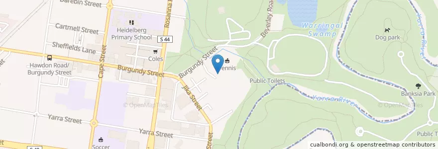 Mapa de ubicacion de St John's Church en Austrália, Victoria, City Of Banyule.
