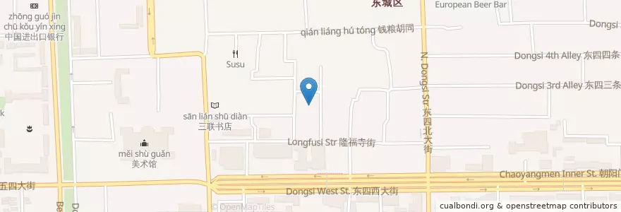Mapa de ubicacion de 隆福寺 en 中国, 北京市, 河北省, 东城区.