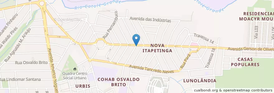 Mapa de ubicacion de Posto da Nova en Brazilië, Regio Noordoost, Bahia, Região Geográfica Intermediária De Vitória Da Conquista, Microrregião De Itapetinga, Itapetinga.