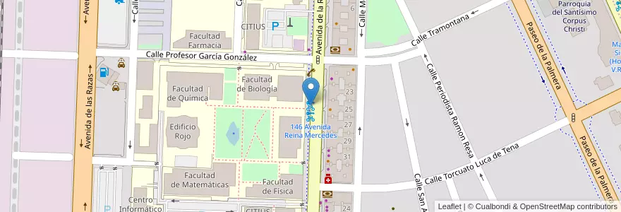 Mapa de ubicacion de 145 Avenida Reina Mercedes en Spanje, Andalusië, Sevilla, Sevilla.