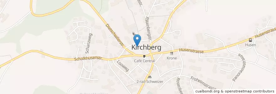 Mapa de ubicacion de Kindergarten Dorf en Швейцария, Санкт-Галлен, Wahlkreis Toggenburg, Kirchberg (Sg).
