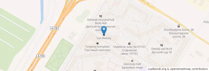 Mapa de ubicacion de Алоэ en Rusland, Северо-Западный Федеральный Округ, Oblast Leningrad, Sint-Petersburg, Кронштадтский Район, Кронштадт.
