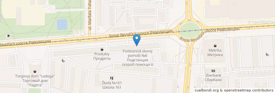 Mapa de ubicacion de Подстанция скорой помощи №6 en Russland, Föderationskreis Nordwest, Oblast Leningrad, Sankt Petersburg, Красногвардейский Район.
