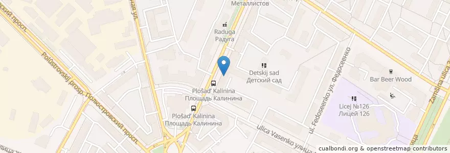 Mapa de ubicacion de Радуга en Russie, District Fédéral Du Nord-Ouest, Oblast De Léningrad, Saint-Pétersbourg, Калининский Район, Финляндский Округ.