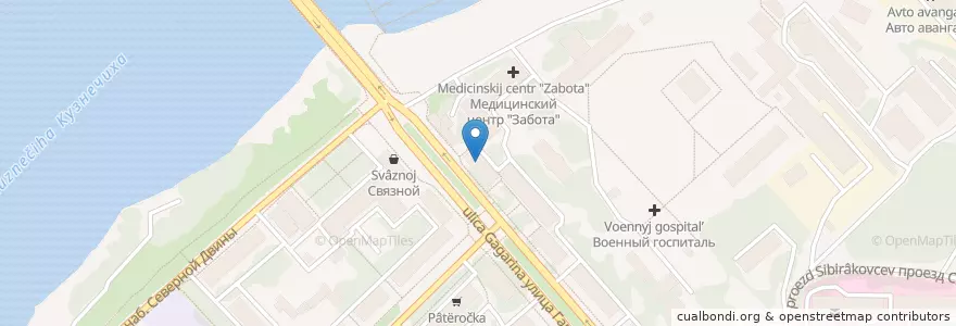 Mapa de ubicacion de Отделение связи №163045 en Russia, Northwestern Federal District, Arkhangelsk Oblast, Primorsky District, Городской Округ Архангельск.