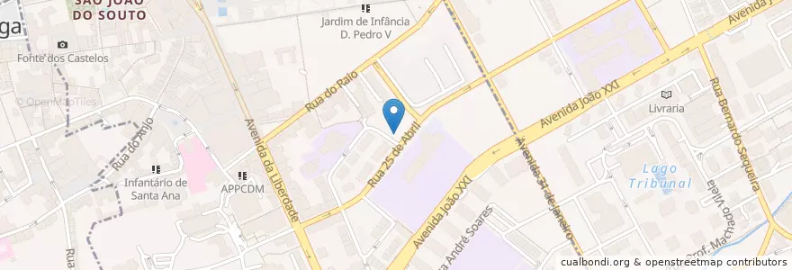 Mapa de ubicacion de Café Peninsular en ポルトガル, ノルテ, Braga, Cávado, Braga.
