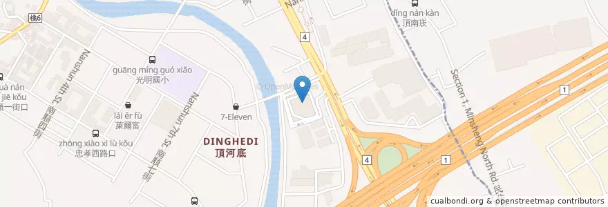 Mapa de ubicacion de 摩斯漢堡 en 타이완, 타오위안 시, 루주 구.