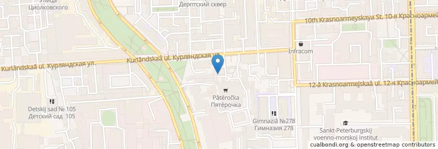 Mapa de ubicacion de Отец и Сыр en Russie, District Fédéral Du Nord-Ouest, Oblast De Léningrad, Saint-Pétersbourg, Адмиралтейский Район.