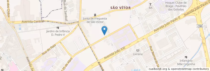 Mapa de ubicacion de Café Chave d'ouro en Portugal, Norte, Braga, Cávado, Braga, São Vítor.