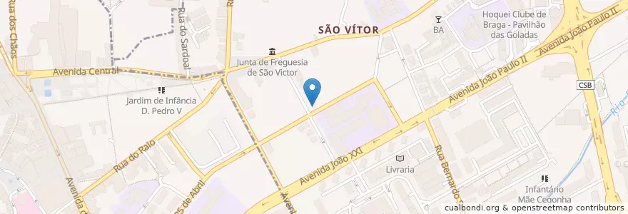 Mapa de ubicacion de Sabiá en Portugal, Norte, Braga, Cávado, Braga, São Vítor.