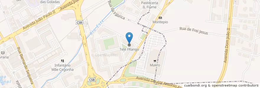 Mapa de ubicacion de Telefrango en البرتغال, المنطقة الشمالية (البرتغال), براغا, كافادو, براغا.