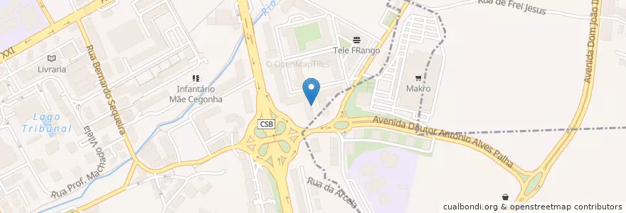 Mapa de ubicacion de Dino Cafe en البرتغال, المنطقة الشمالية (البرتغال), براغا, كافادو, براغا.