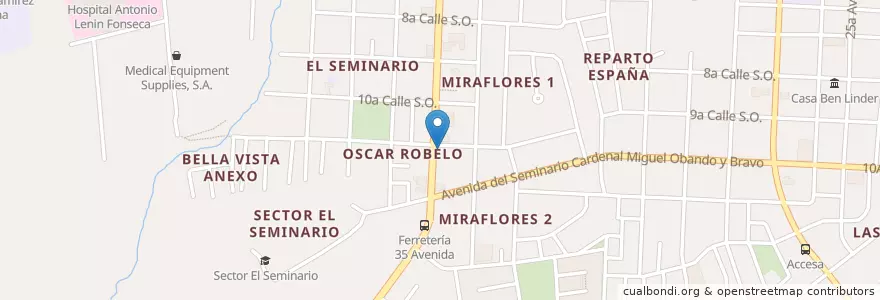 Mapa de ubicacion de Restaurante La Guitarra en 尼加拉瓜, Departamento De Managua, Managua (Municipio).