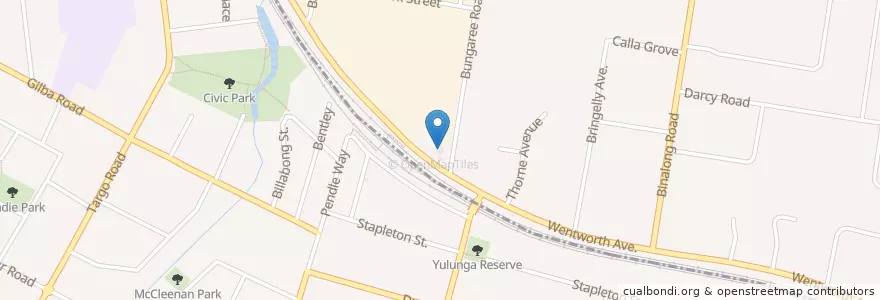 Mapa de ubicacion de 7-Eleven en Australia, New South Wales, Sydney, Cumberland City Council, City Of Parramatta Council.