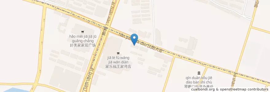 Mapa de ubicacion de 东鑫大酒店 en China, Hubei, Wuhan, Hanyang, 琴断口街道.