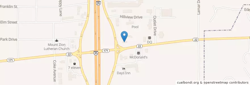 Mapa de ubicacion de Love's en الولايات المتّحدة الأمريكيّة, تكساس, Hill County, Hillsboro.